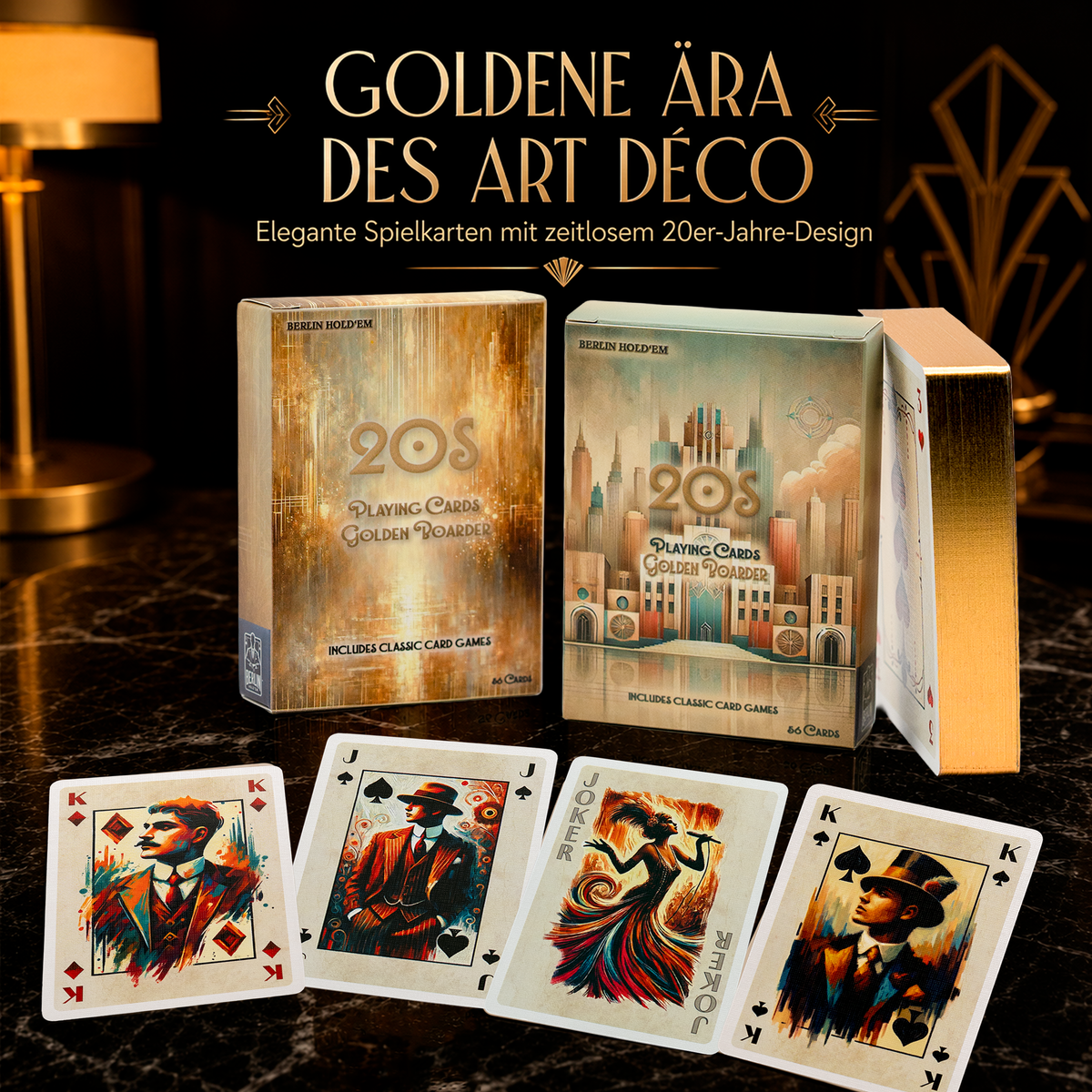 20s Spielkarten – Doppelpack mit Goldschnitt