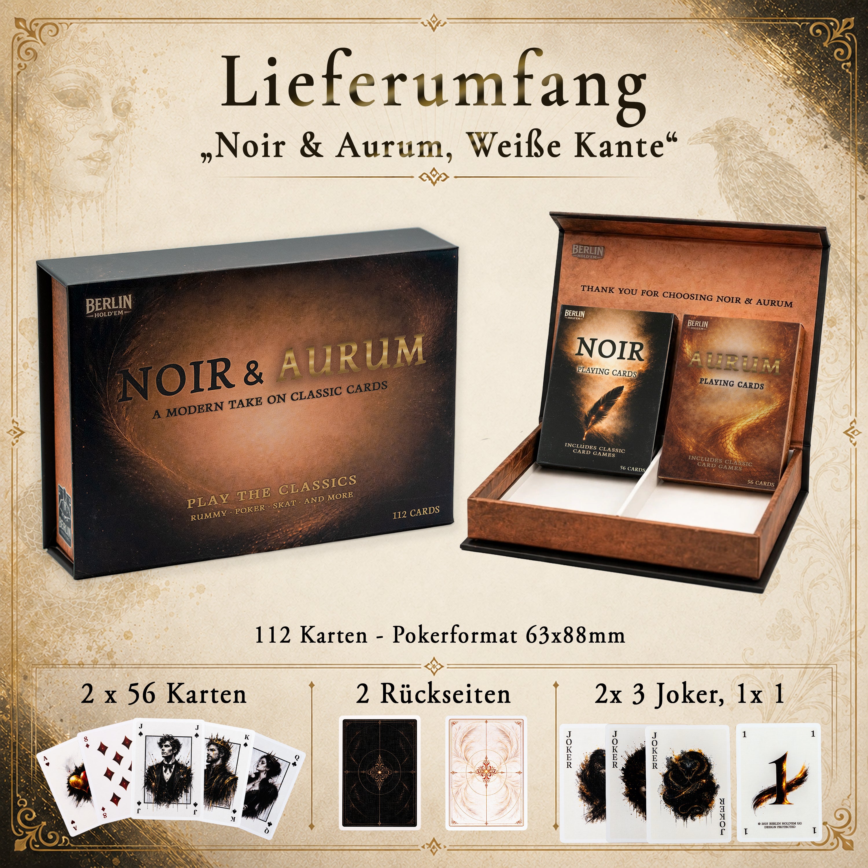 Noir & Aurum Spielkarten – Doppelpack