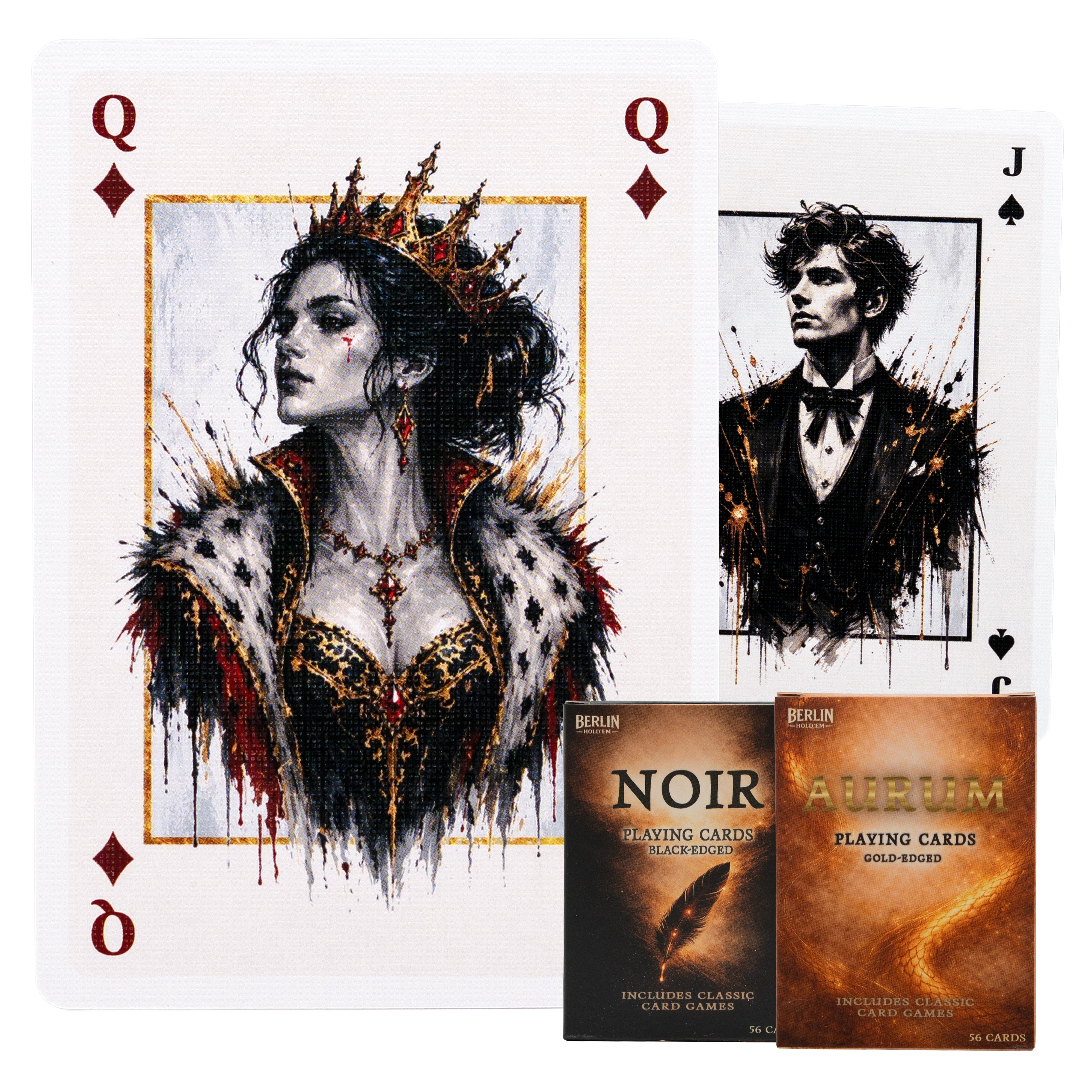 Noir & Aurum Spielkarten – Doppelpack mit Schwarz- und Goldschnitt